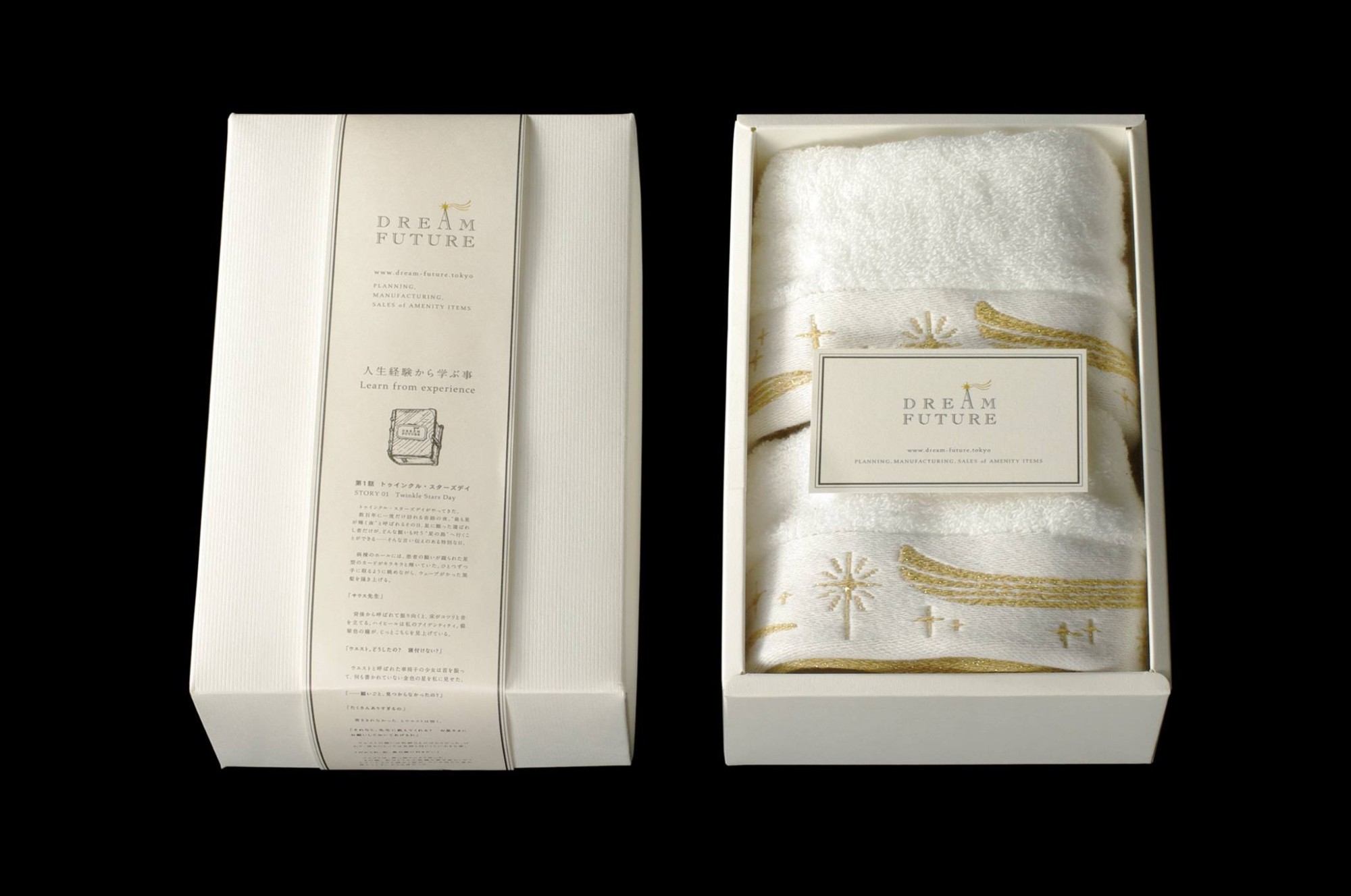 DREAM FUTURE Towel design, package, logo, web design, Best of Packaging in Japan 33 Achievements