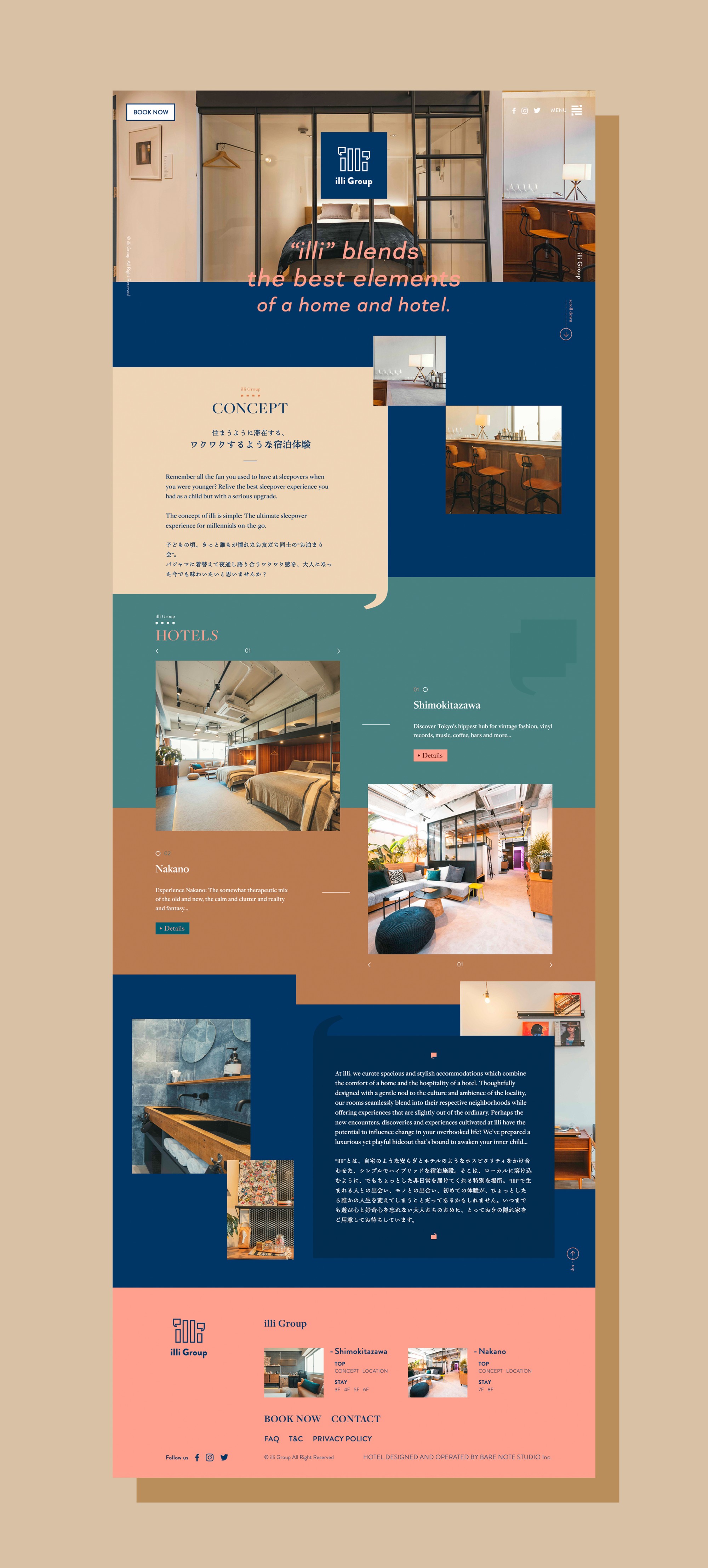 illi Hotel  Website, logo art direction and design