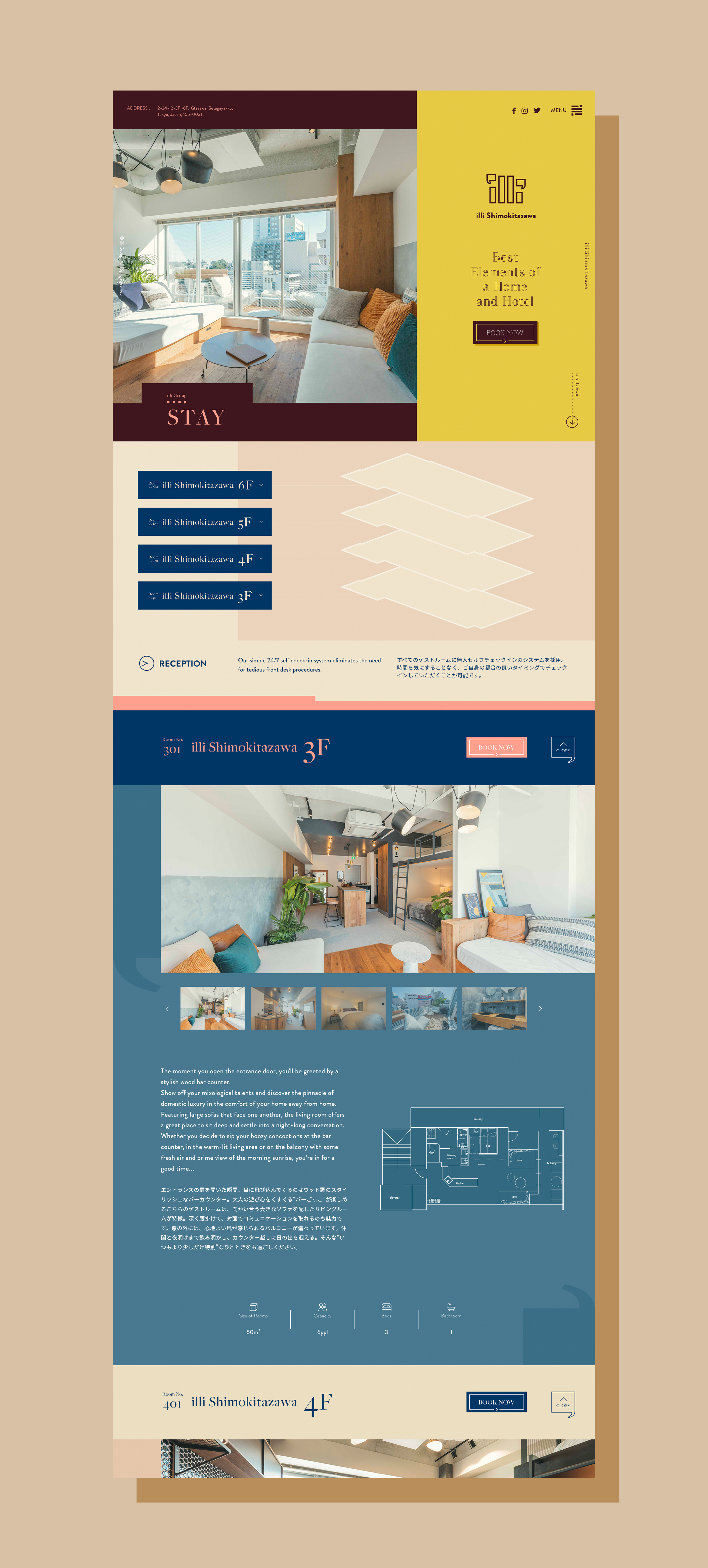 illi Hotel  Website, logo art direction and design