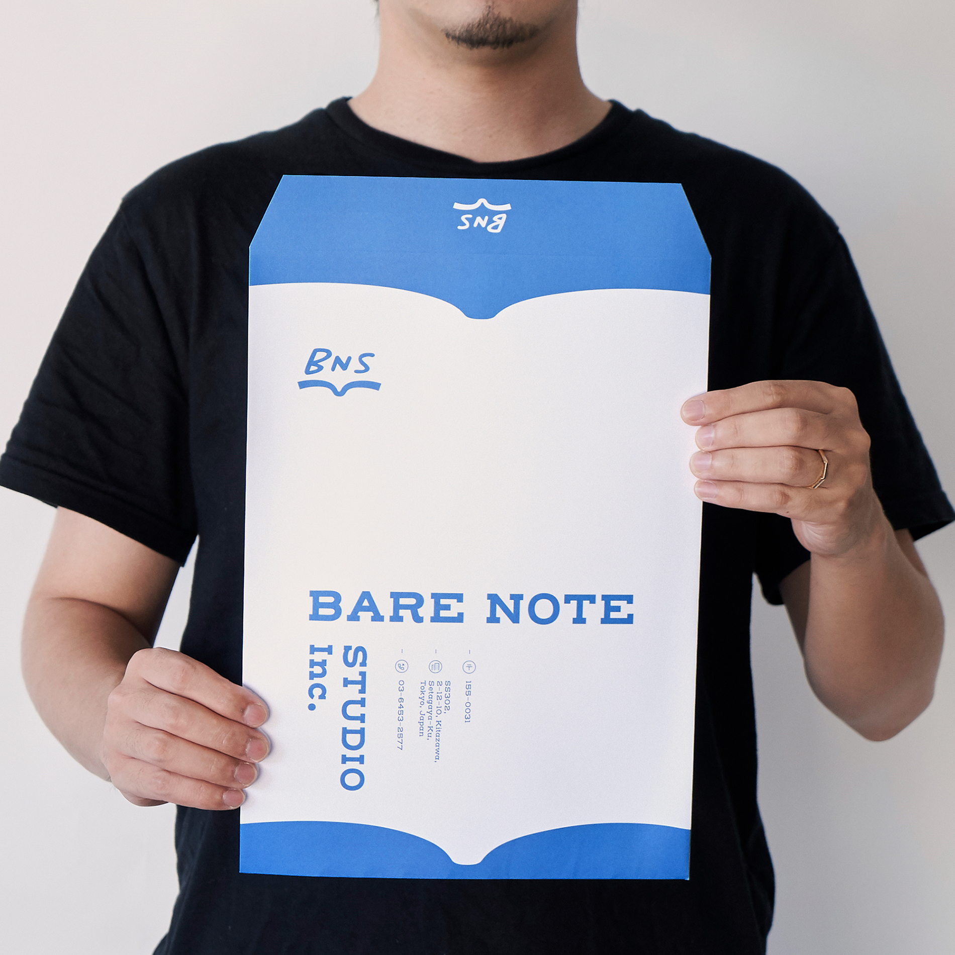 BARE NOTE STUDIO Envelope, business card and logo design