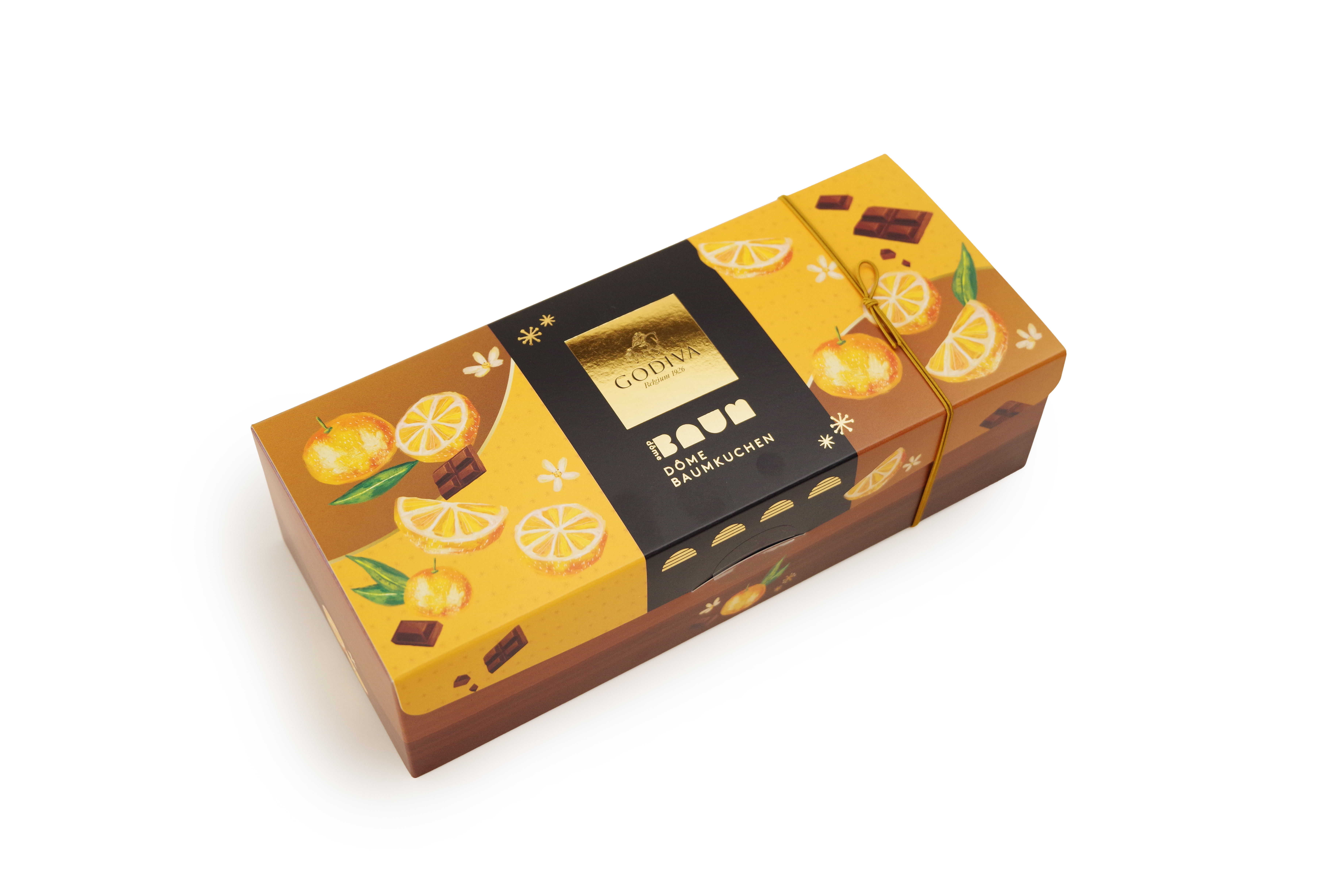 GODIVA  FY24 Holiday Collection Dôme Baumkuchen  Chocolat & Mikan