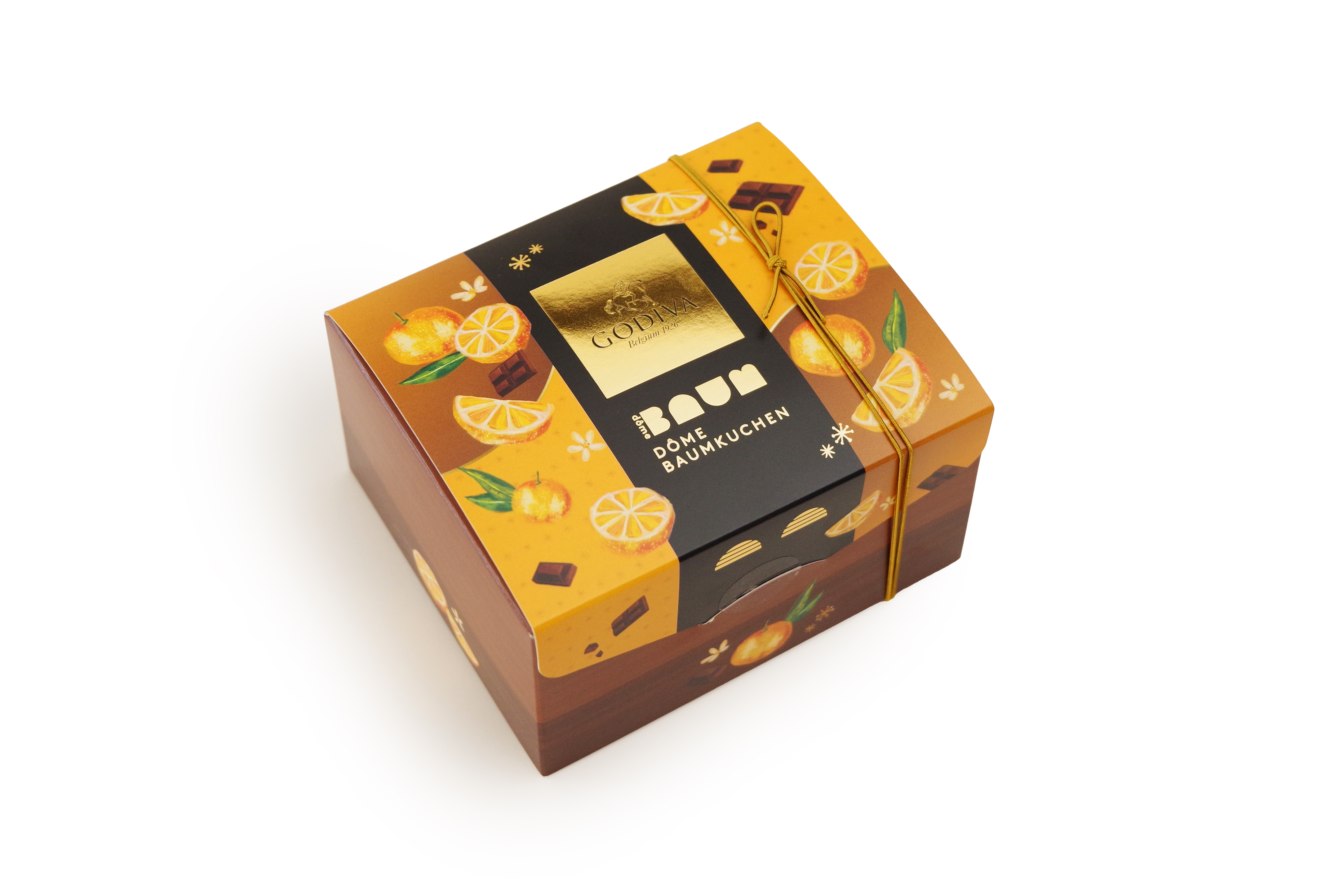 GODIVA  FY24 Holiday Collection Dôme Baumkuchen  Chocolat & Mikan