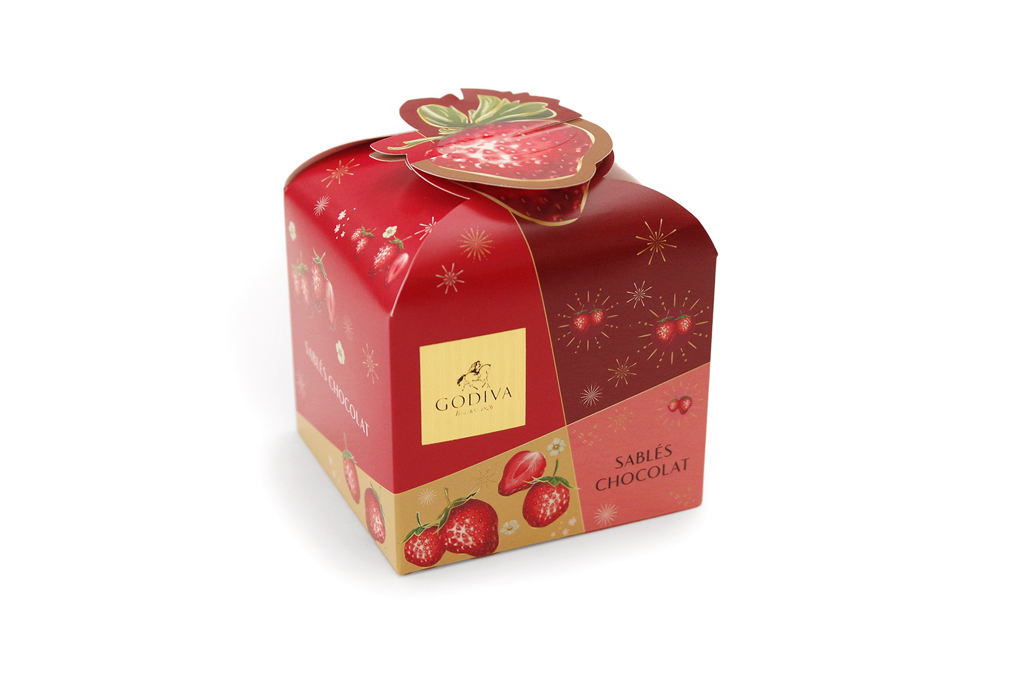 GODIVA FY25 VD Sablés Chocolat Strawberry Assortment