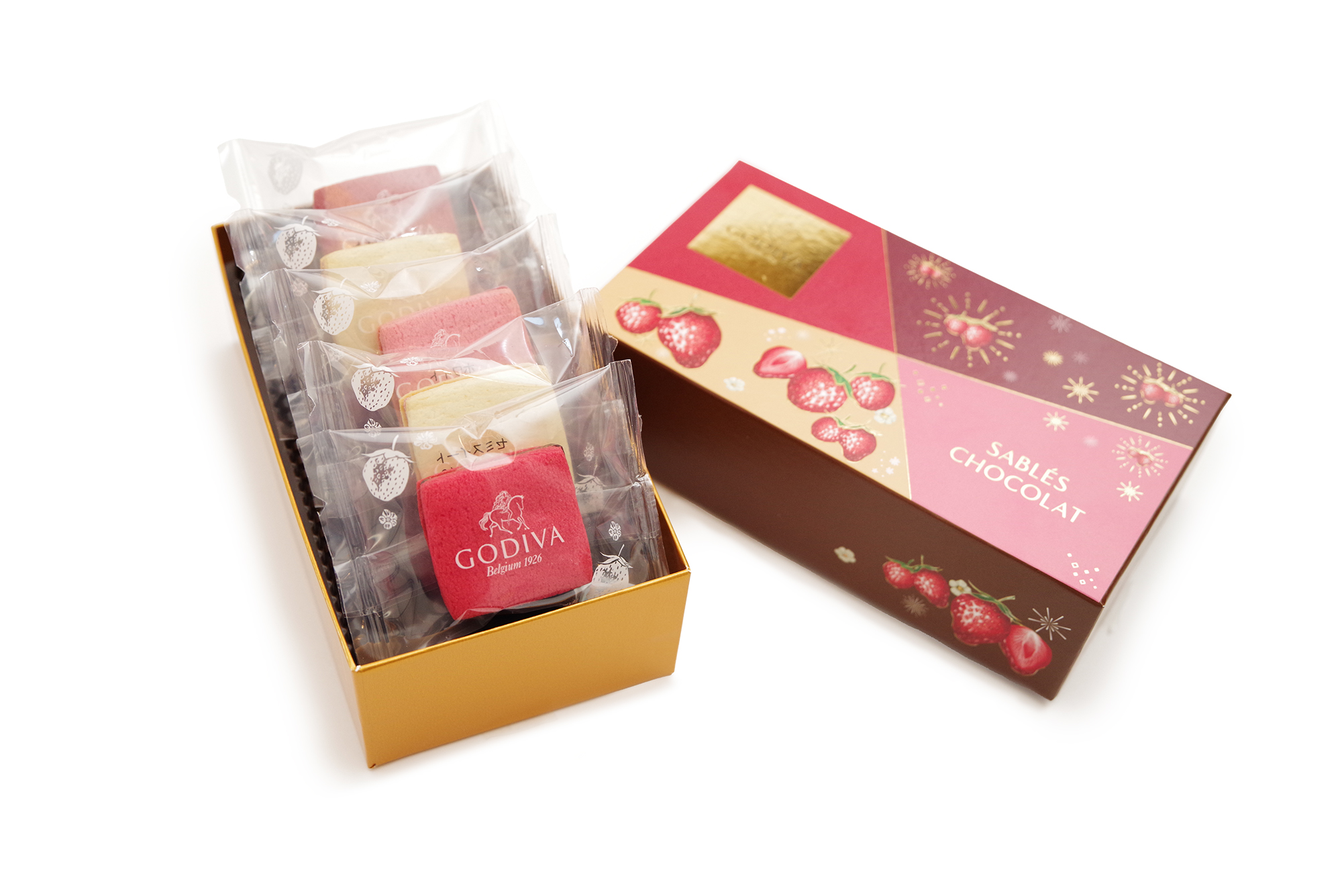 GODIVA FY25 VD Sablés Chocolat Strawberry Assortment